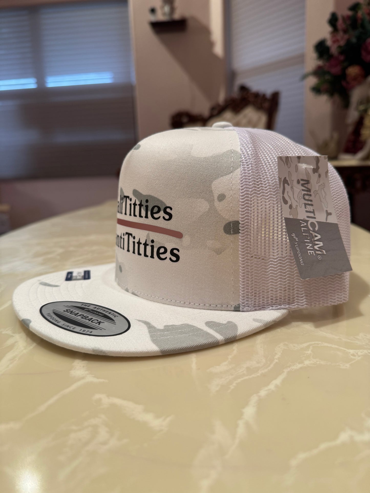 QualiTitties Over QuantiTitties 5-Panel Flat Bill SnapBack
