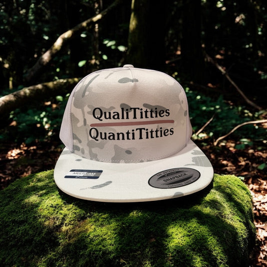 QualiTitties Over QuantiTitties 5-Panel Flat Bill SnapBack
