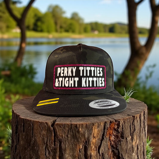 Perky Titties & Tight Kitties 5-Panel Flat Bill SnapBack