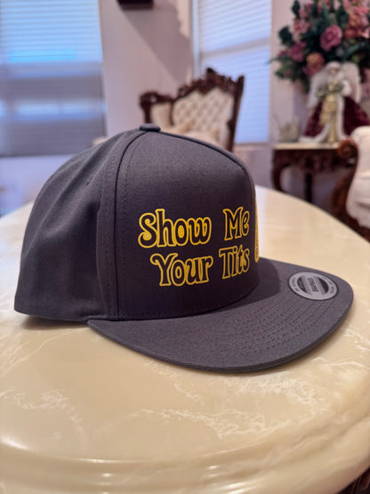 Custom Snapcode Show Me Your Tits 5-Panel Flat Bill SnapBack