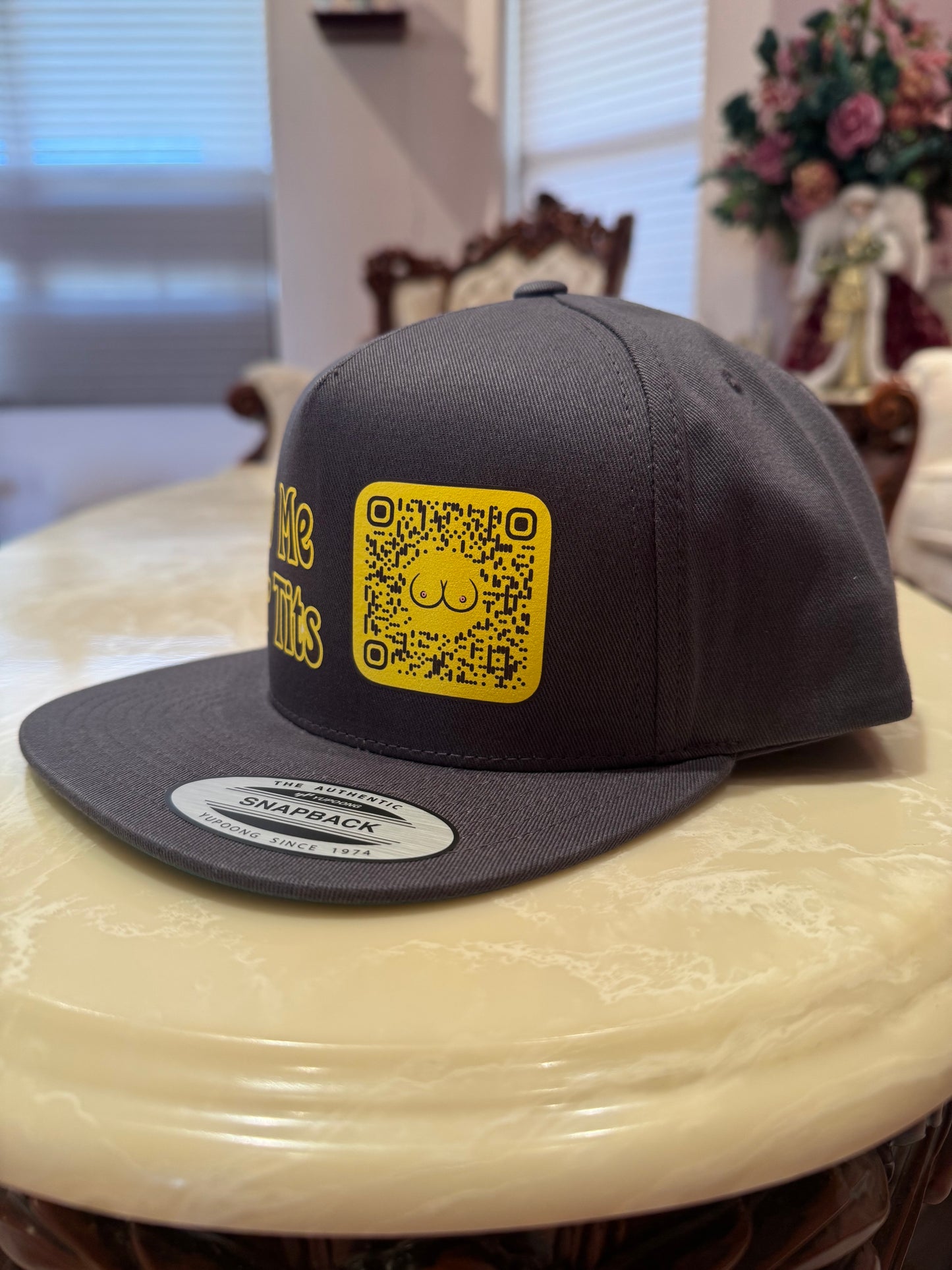 Custom Snapcode Show Me Your Tits 5-Panel Flat Bill SnapBack